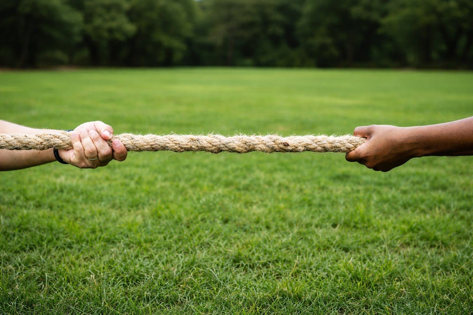 Close-up of Tug-of-War rope representing federation connection